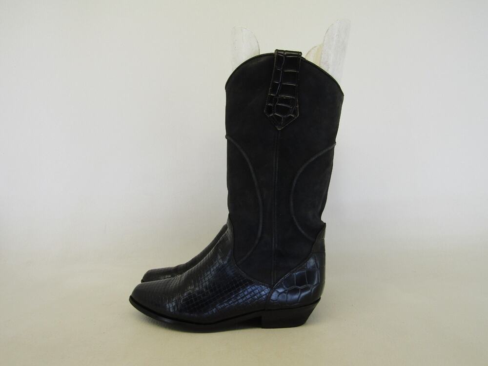 Dingo Womens 6 M Black Leather Cowboy Western Boots